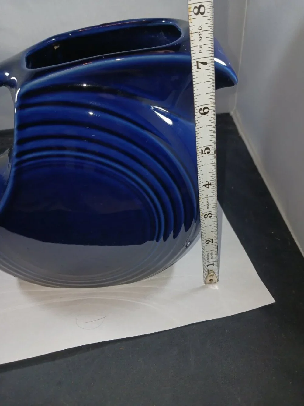 Fiestaware Vintage Large Disc Water Pitcher Cobalt Blue Ceramic Homer Laughlin